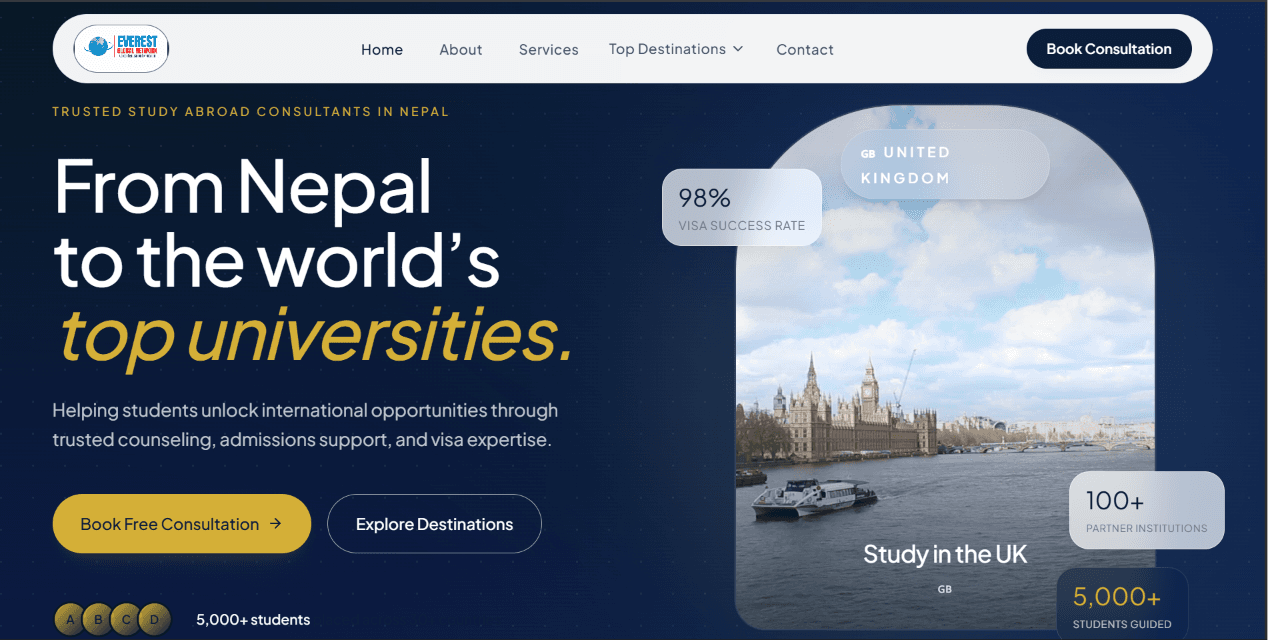 Everest Global Network consultancy website